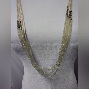 Loft 5 strand beaded necklace. Seed beads and crystal beads. EUC